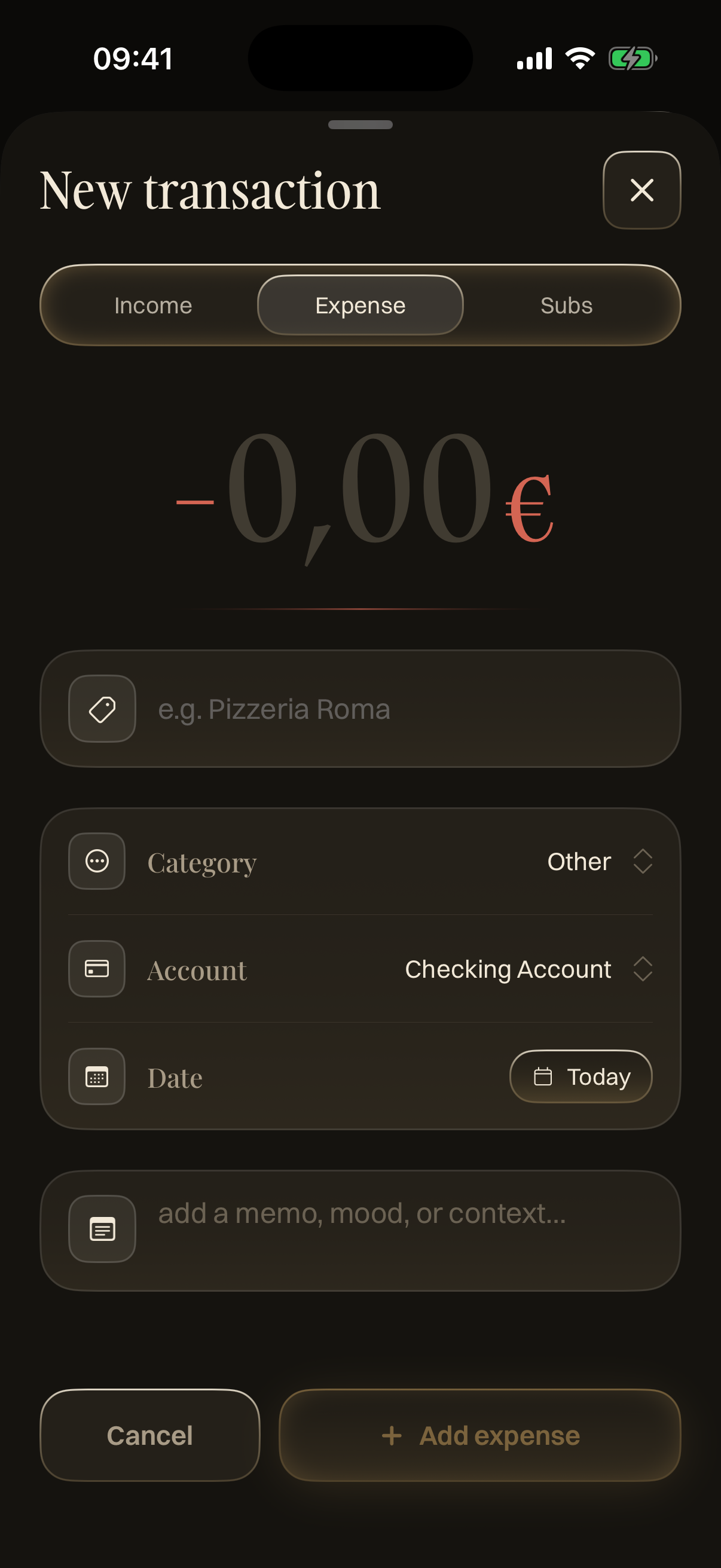 Finely new transaction screen used for App Intents
